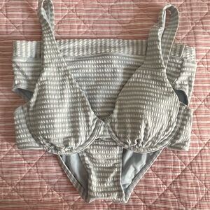 Splendid Gray Striped bikini
